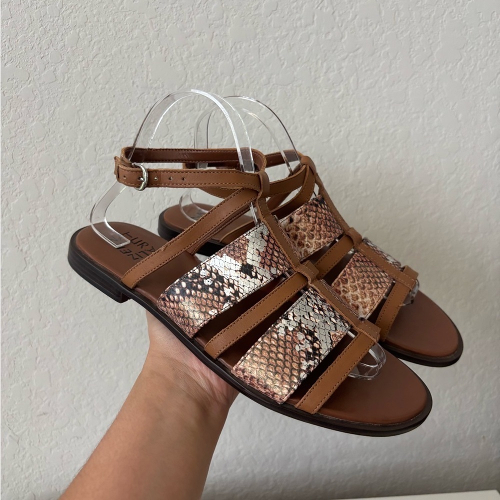 NATURALIZER Womens Brown Snake Print Fianna Leather sandals Size 9 - Picture 2 of 8